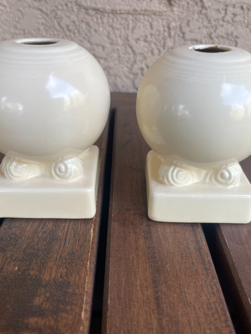 Art Deco 1930's Fiesta® Original Ivory Bulb Candle Holders - Pair